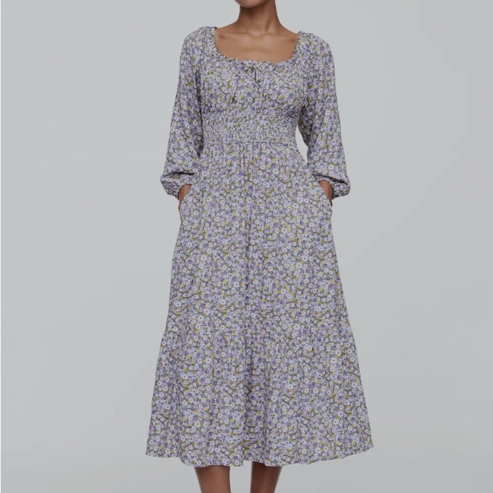 Floral Midi Dress in Purple by [GAP]